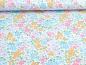 Preview: Baumwolljersey Pastell Blumenwiese Cremeweiss